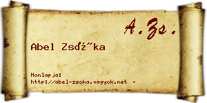 Abel Zsóka névjegykártya